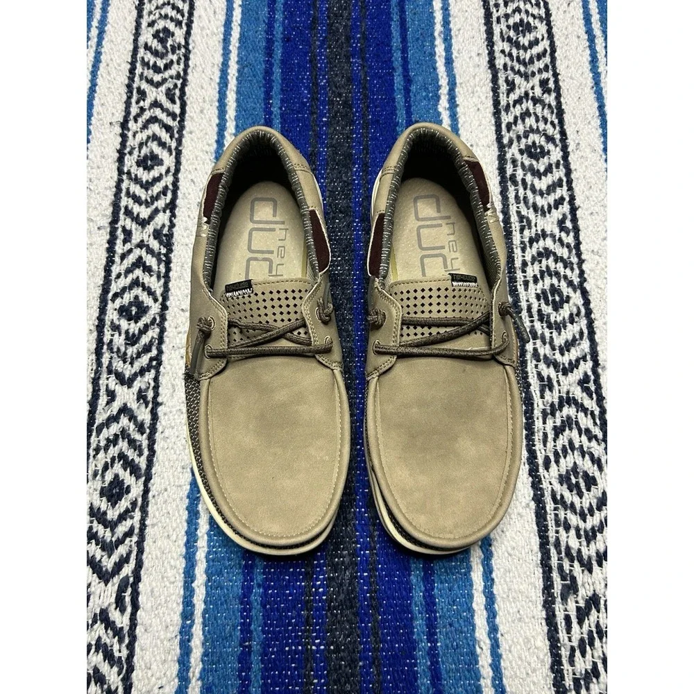 Hey Dude Welsh Grip Sand mens slip on boat shoes size 7